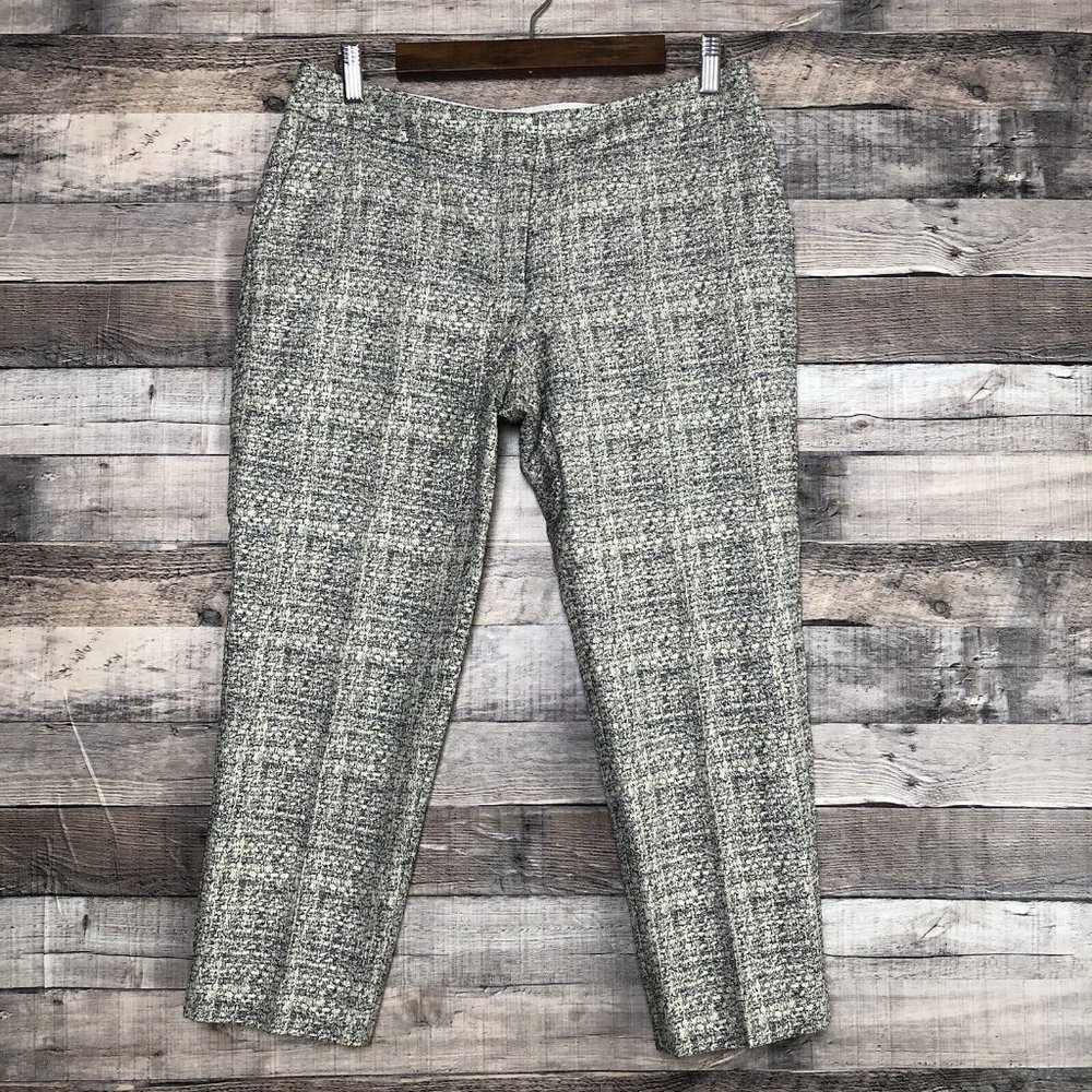 BODEN Metallic Textured Jacquard BISTRO CROP TROUSER Ankle Dress Pants 8P